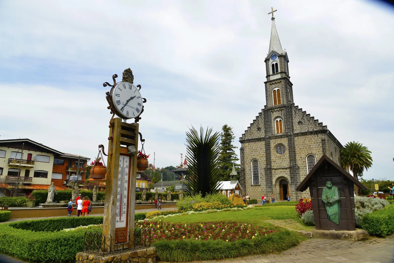 Praça da Igreja Matriz de Gramado, na Serra Gaúcha